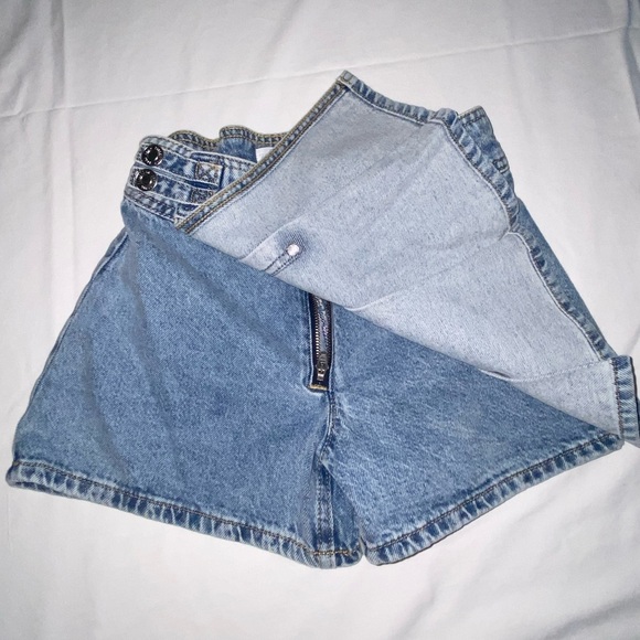 Zara Jean skort denim shorts pleated button snap high waist blue little girls - Picture 3 of 9